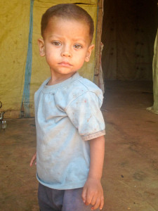 A small boy in the refugee camp in the Bekka Valley