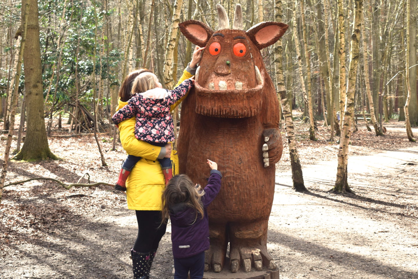 The Gruffalo Trail, Essex, The Gruffalo with mother and two children